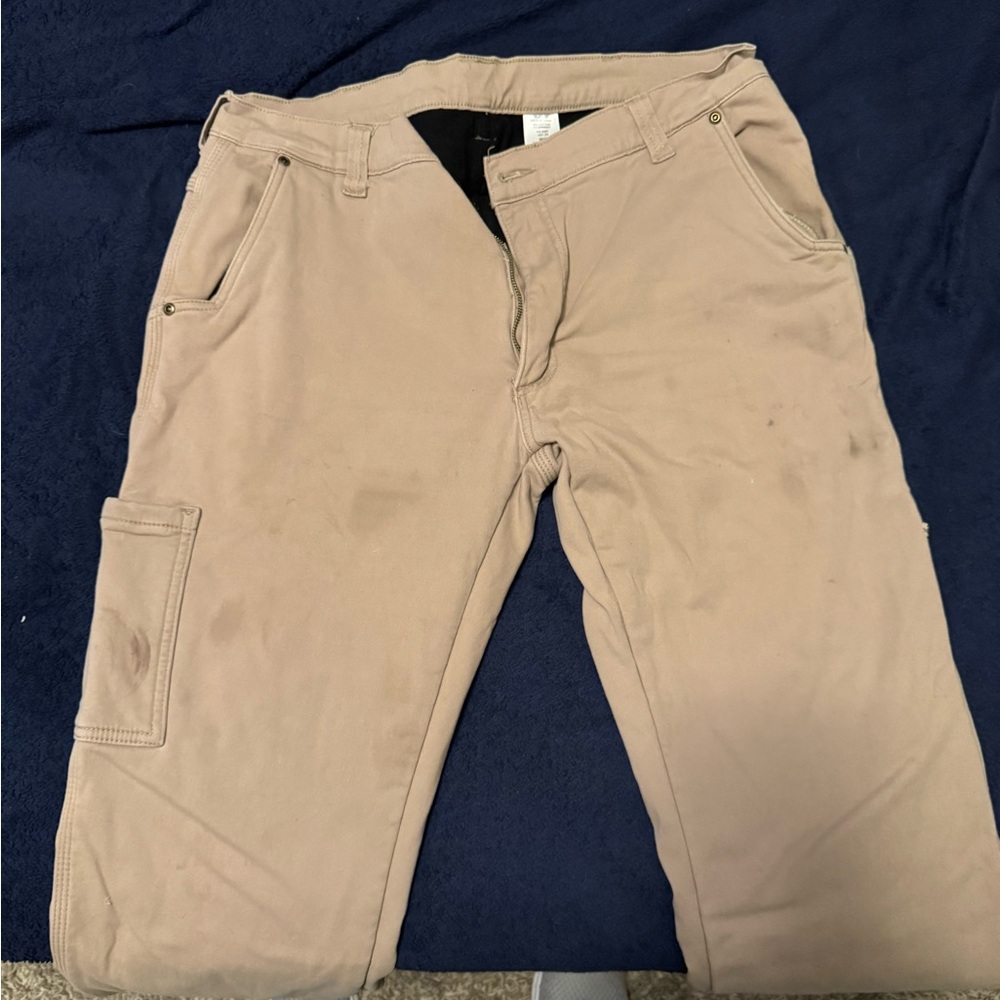 Men's Casual Tan Cargo Pants Insulated